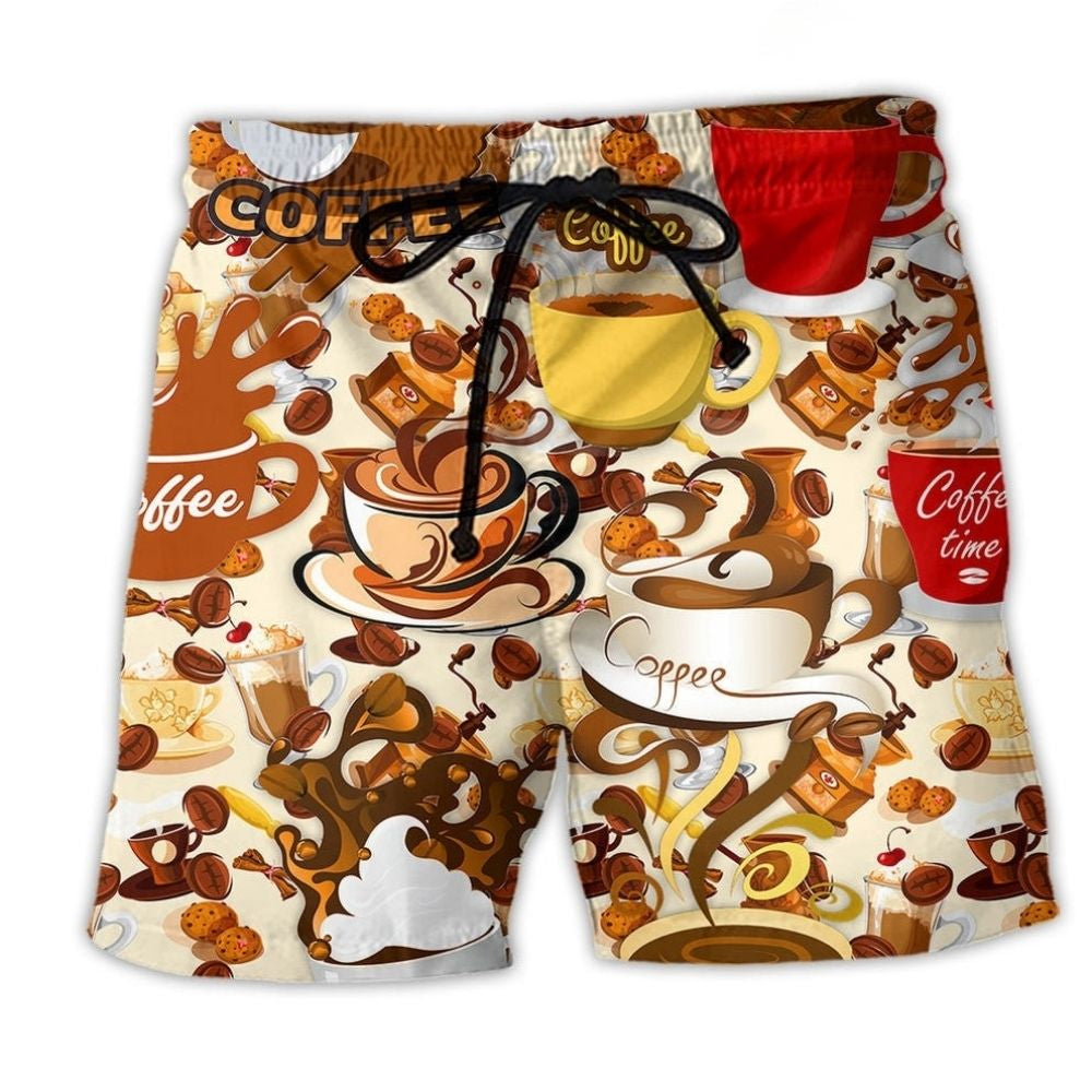 Coffee Motivation Beach Shorts For Tropical Holidays And Warm Weather Wardrobe
