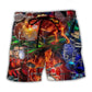 Drum Is My Life Fire Skull Colorful Beach Shorts Graphic Detail For Resort Trips And Casual Outings