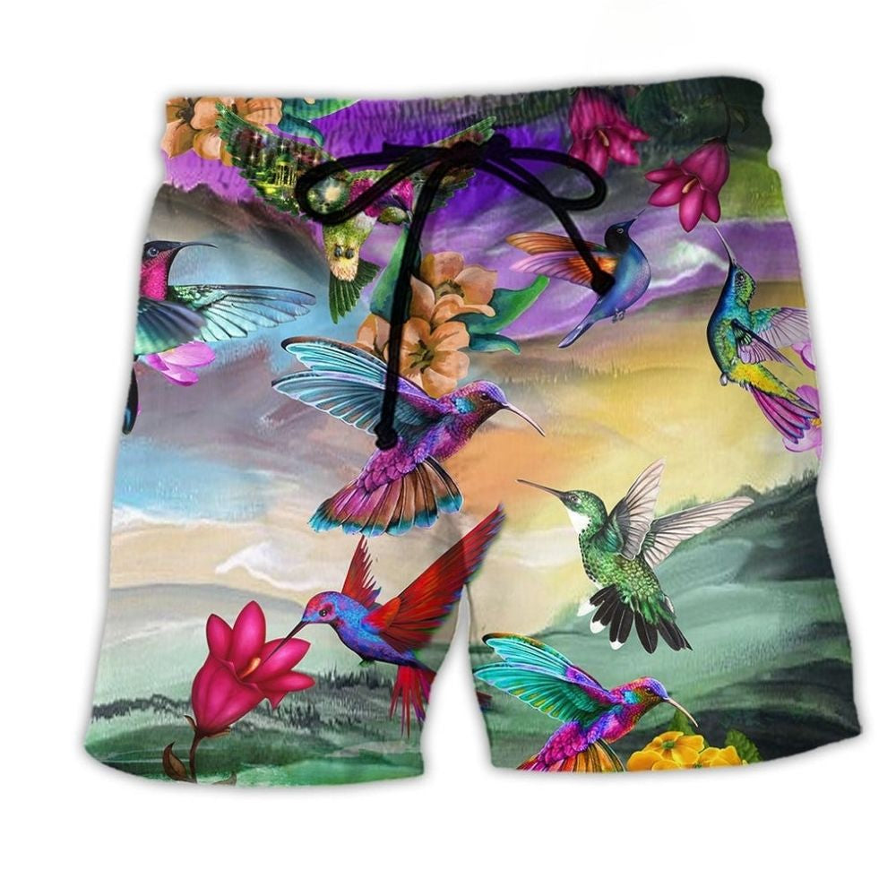 Hummingbird Life Is Better Nature Beach Shorts Print View For Coastal Escapes And Casual Outings