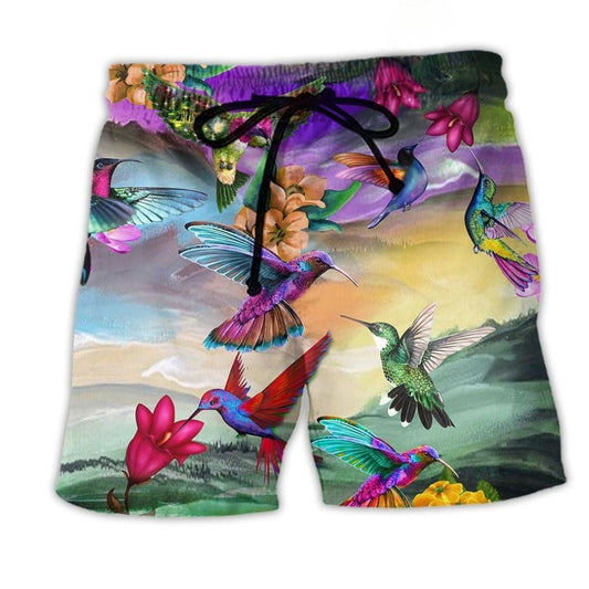 Hummingbird Life Is Better Nature Beach Shorts Print View For Coastal Escapes And Casual Outings