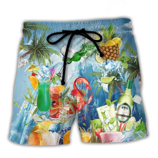 Fresh Fruit Summer Cocktail Beach Shorts Pattern View For Vacation Travel And Outdoor Fun