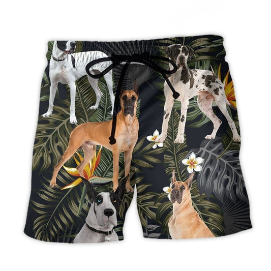 Great Dane Tropical Floral Leaf Beach Shorts For Warm Weather Travel And Everyday Comfort