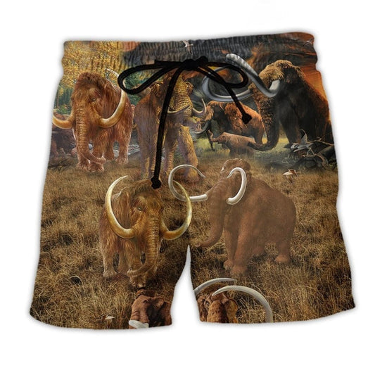Woolly Mammoth Beach Shorts For Holiday Cruises And Laid Back Daily Wear
