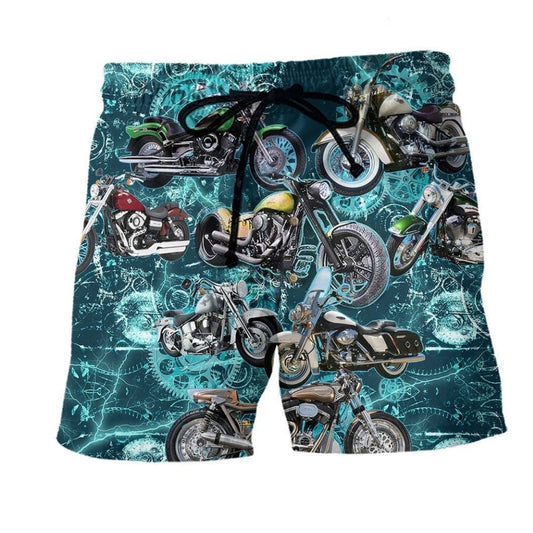 Motorcycle Biker Always Ride Beach Shorts Design Detail For Coastal Escapes And Daily Wear