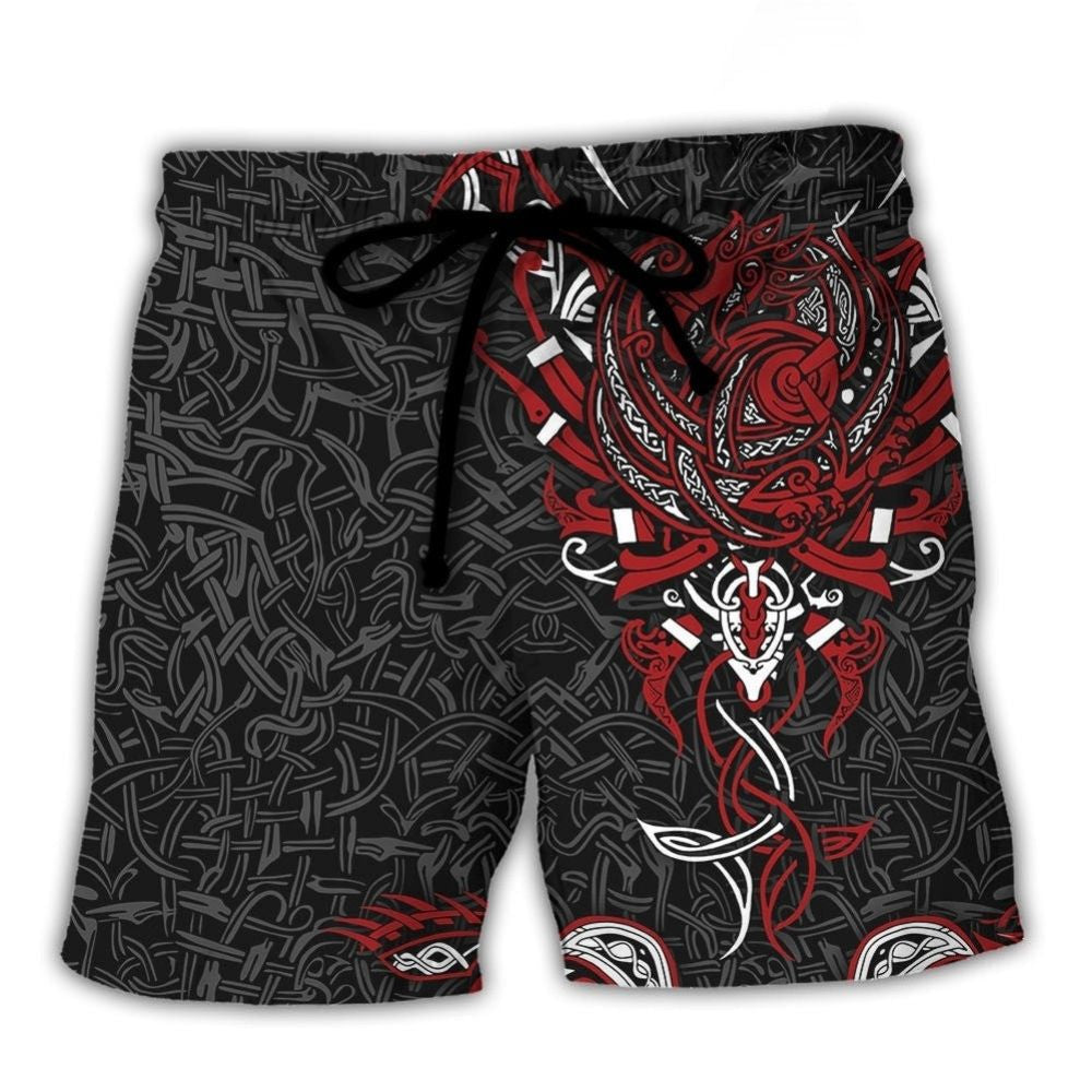 Viking Raven Warrior Lifestyle Beach Shorts For Outdoor Adventures And Thoughtful Seasonal Gifts