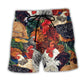 Chicken Farm Love Life Rustic Beach Shorts Design View For Comfortable Resort And Beach Styling