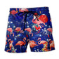 Flamingo Pink Beach Shorts Design Detail For Resort And Beach Day Style