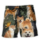 Akita Tropical Leaf Floral Beach Shorts Pattern View For Coastal Holidays And Casual Activities