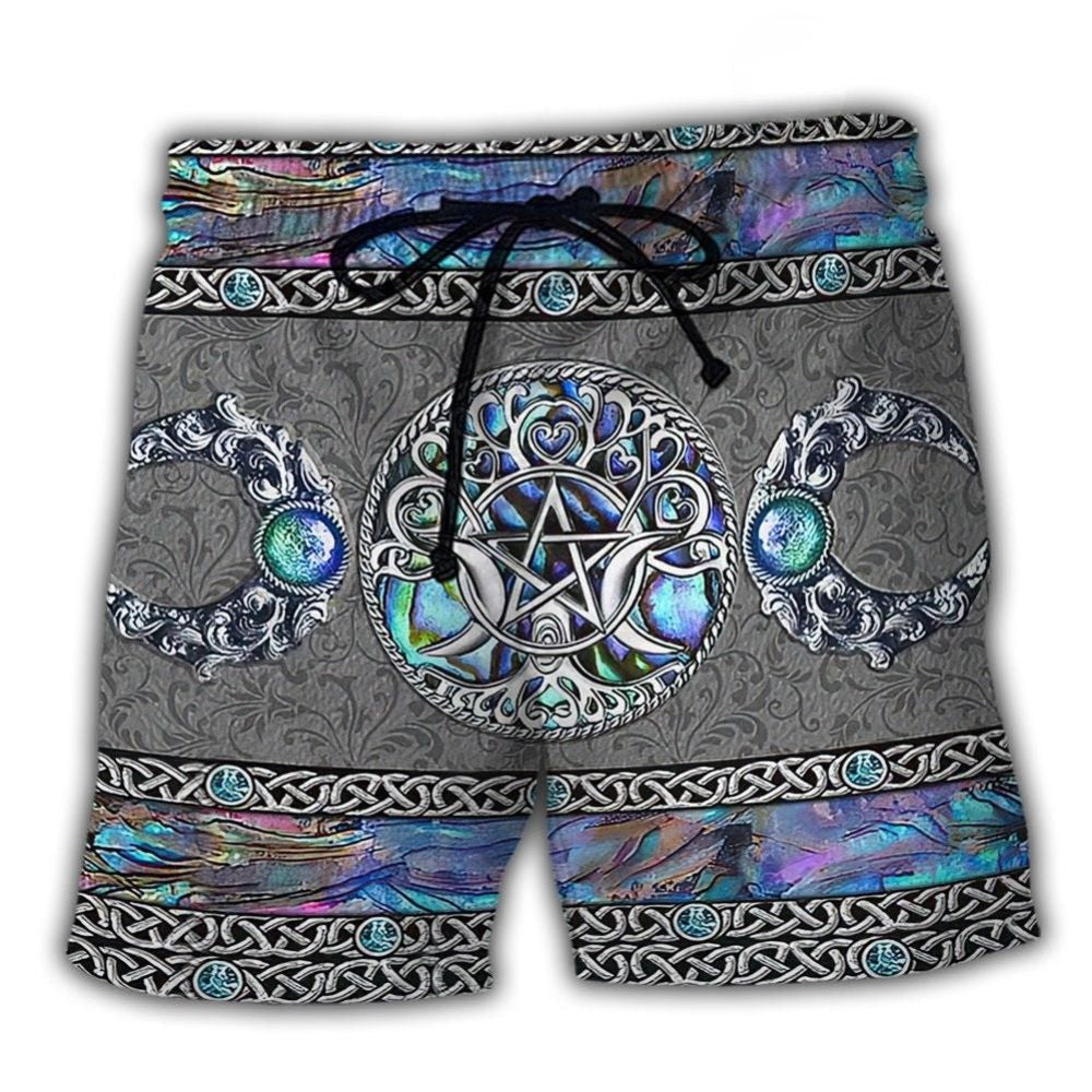 Triple Moon Mystical Witch Beach Shorts For Coastal Adventures And Comfortable Daily Wear