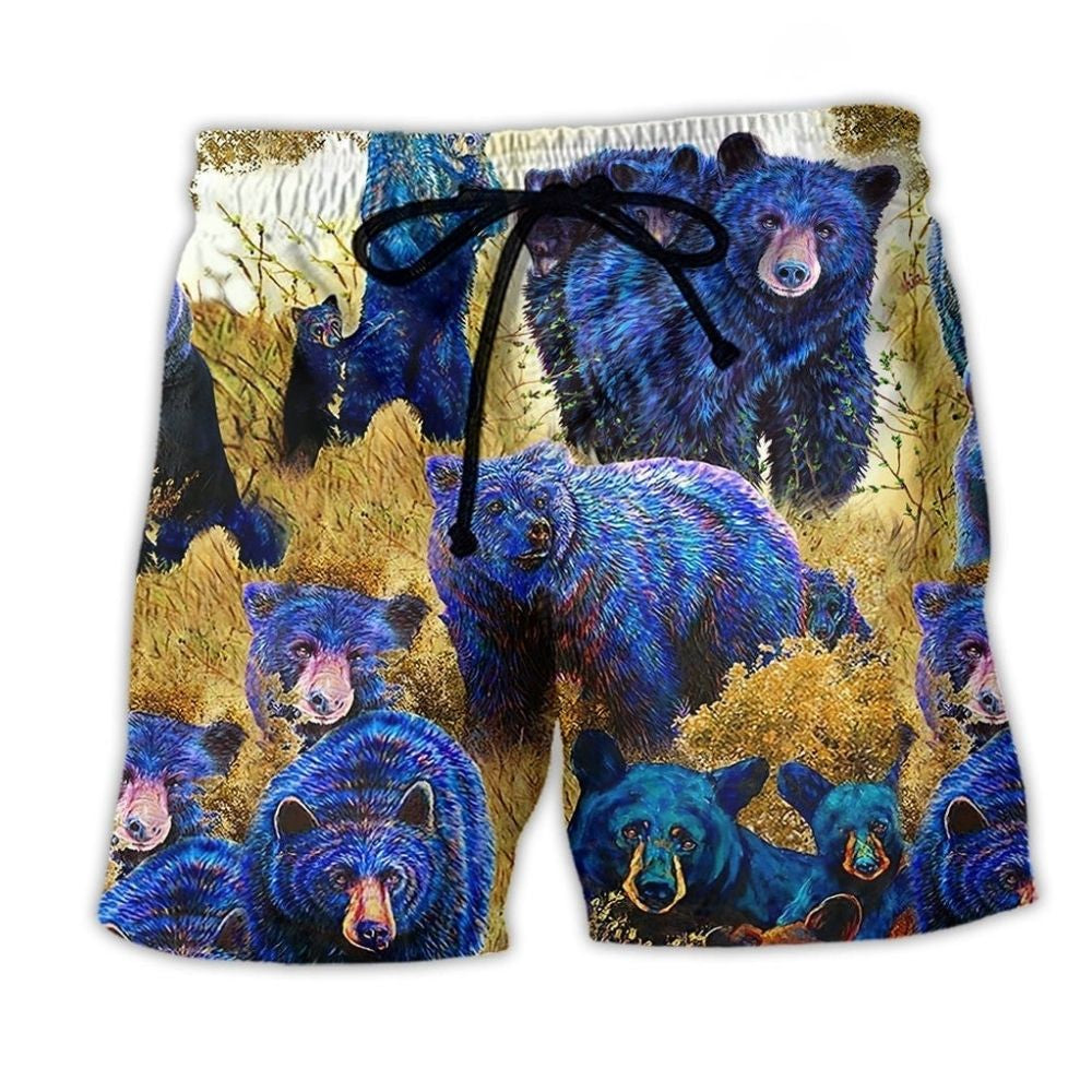 Bear Animal Beach Shorts Design Detail For Nature Inspired Coastal Travel