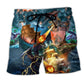 Dragon Blue Beach Shorts For Summer Vacation And Coastal Travel