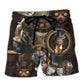Steampunk Cat Magic Fantasy Beach Shorts For Coastal Adventures And Relaxed Summer Wear