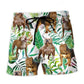 Pitbull Dog Tropical Leaf Cool Beach Shorts For Tropical Getaways And Weekend Adventures