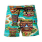 Tropical Tiki Aloha Beach Shorts For Holiday Cruises And Comfortable Resort Style