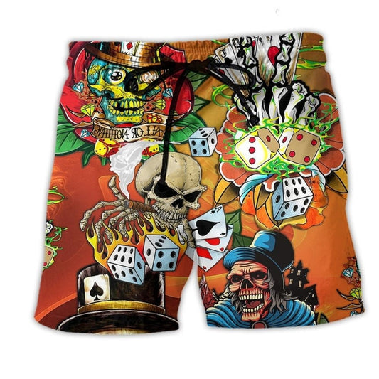 Skull Poker Choice Beach Shorts For Poolside Relaxation And Summer Adventures