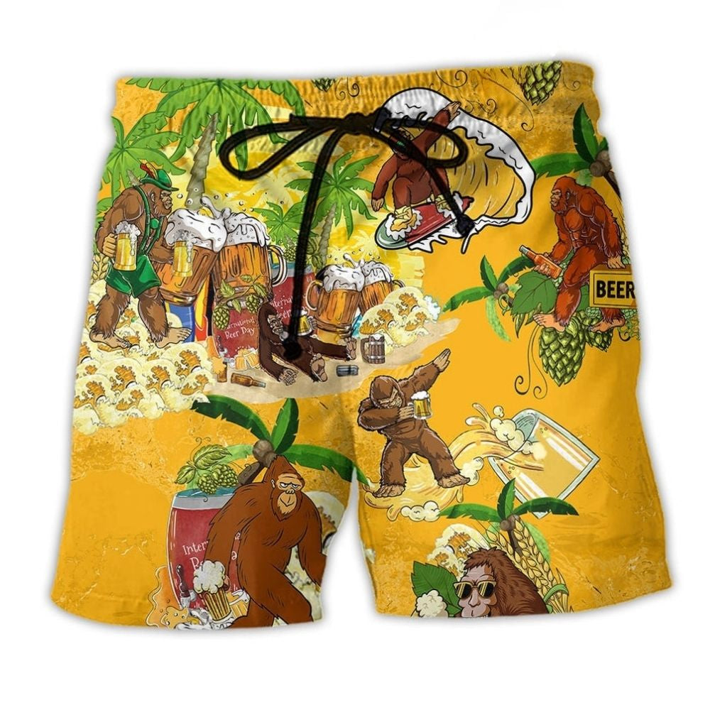 Bigfoot Summer Beer Beach Shorts For Coastal Adventures And Weekend Casual Style