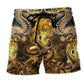 Dragon Gold Pattern Beach Shorts Print Detail For Thoughtful Gift Giving