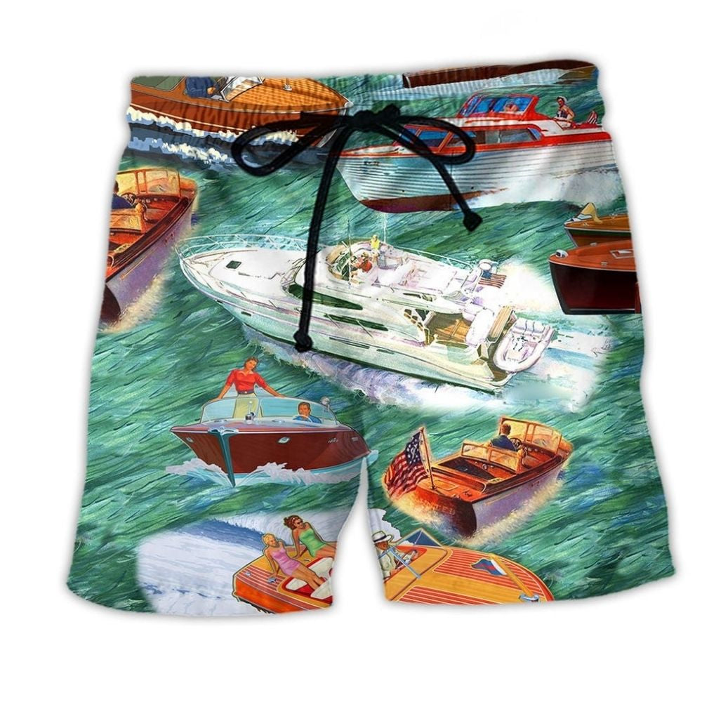 Pontoon Boat Summer Beach Shorts For Tropical Holidays And Comfortable Resort Style