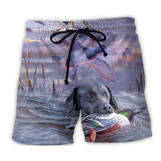 Duck Hunting Purple Outdoor Beach Shorts For Summer Vacation And Coastal Travel
