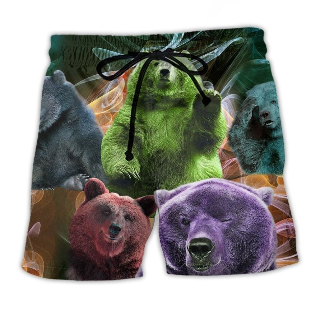 Neon Bear Beach Shorts For Oceanfront Weekends And Everyday Comfort
