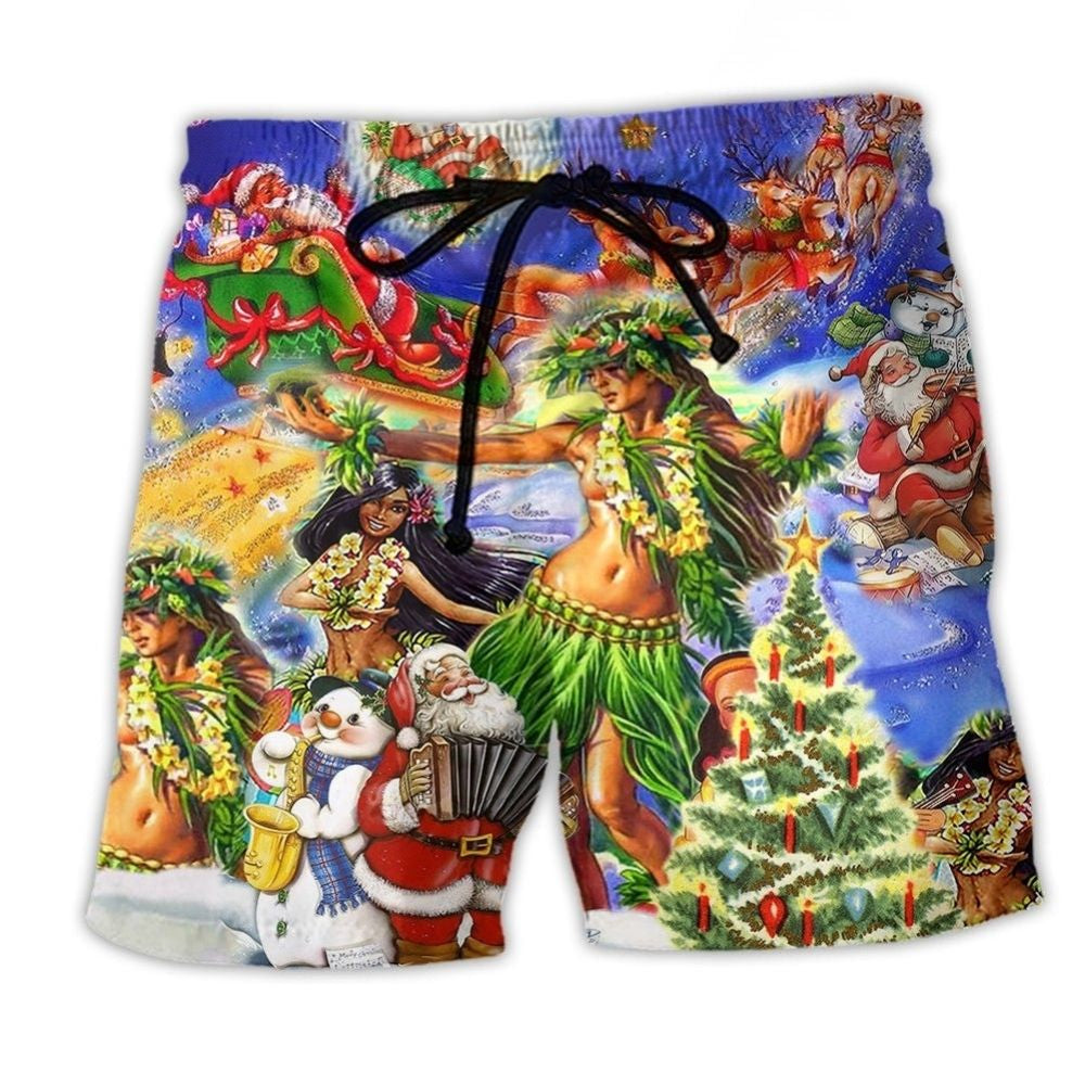 Hawaii Aloha Merry Christmas Beach Shorts For Casual Day Trips And Warm Weather Wardrobe