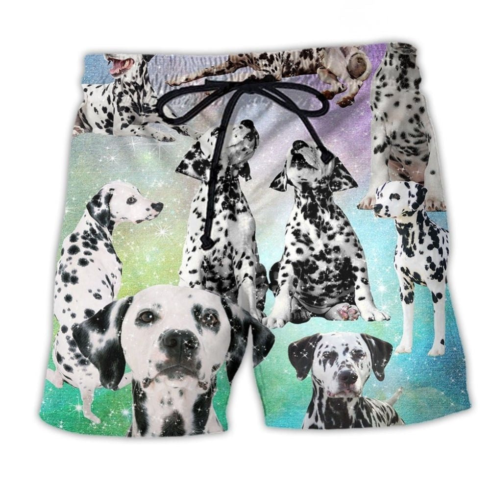 Dalmatian Galaxy Dog Lover Beach Shorts For Resort Travel And Thoughtful Summer Gifting