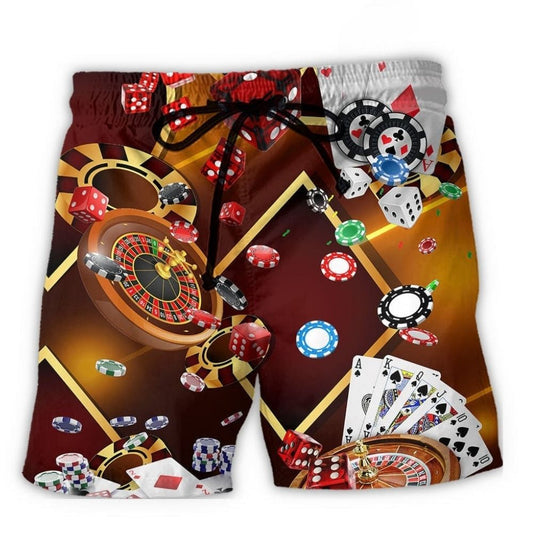 Casino Gambling Beach Shorts For Oceanfront Weekends And Comfortable Daily Wear