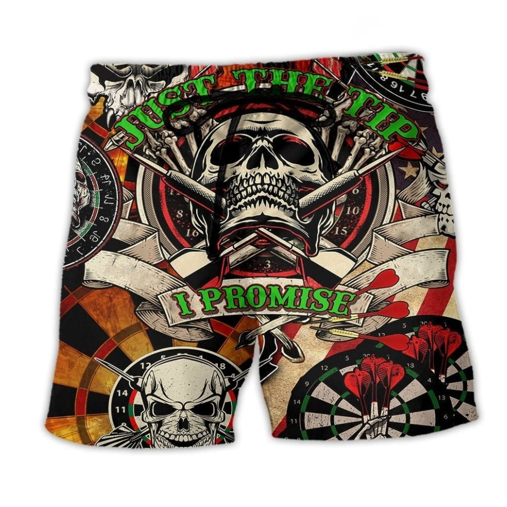 Dart Just The Tip Humor Quote Beach Shorts Print Detail For Thoughtful Gift Giving