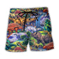 Colorful Dinosaur Beach Shorts For Coastal Adventures And Comfortable Resort Style