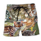 Sleeping Cat Cute Beach Shorts For Outdoor Adventures And Easy Warm Weather Wear