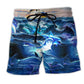 Dolphin Ocean Human Beach Shorts Print Detail For Relaxed Warm Weather Outfits