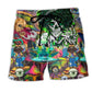 Bohemian Skull Peace Color Beach Shorts For Holiday Cruises And Everyday Comfort