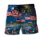 Independence Fireworks Beach Shorts For Beach Days And Flexible Everyday Wear