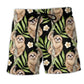 Sloth Tropical Floral Relax Beach Shorts For Warm Weather Travel And Everyday Comfort