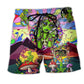 Bohemian Alien Peace Beach Shorts For Warm Weather Outings And Weekend Casual Style
