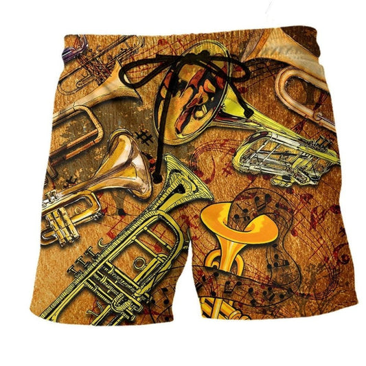 Music Happiness Colorful Vibes Beach Shorts Artwork Detail For Music Lovers And Gift Giving
