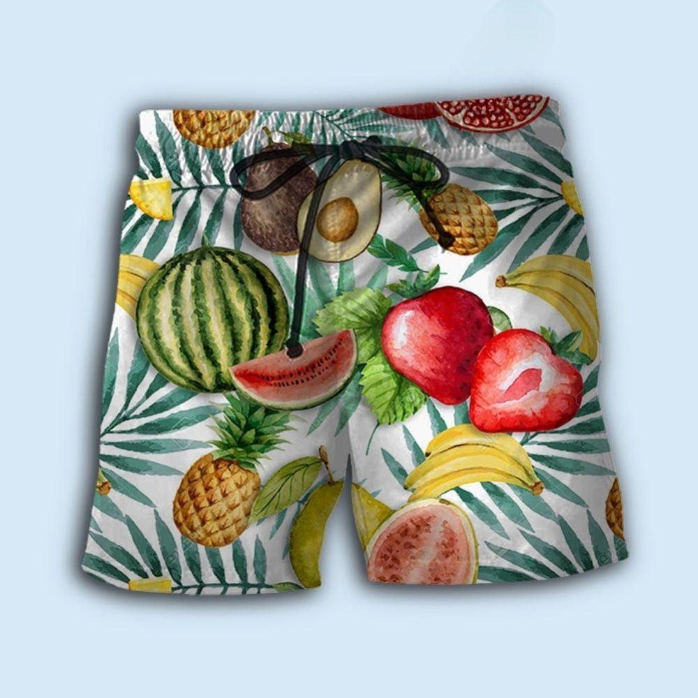 Fruit Lover Healthy Happy Life Beach Shorts For Beach Trips And Relaxed Vacation Styling