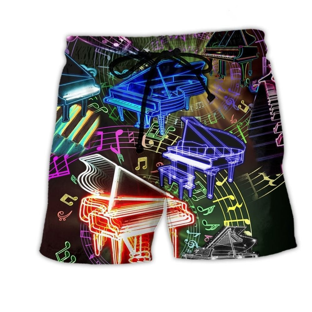 Piano Music Speaks Beautifully Beach Shorts For Poolside Relaxation And Summer Adventures