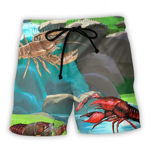 Crawfish Forest Fantasy Beach Shorts Graphic Detail For Resort Trips And Casual Outings