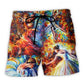 Ballet Dance Colorful Artistic Beach Shorts For Summer Vacation And Coastal Travel