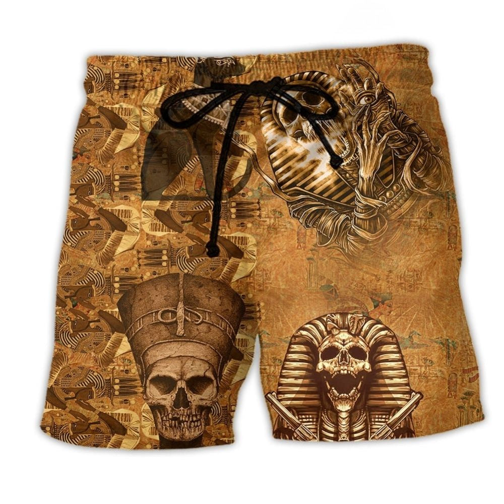 Egyptian Skull Beach Shorts For Resort Getaways And Memorable Gift Ideas