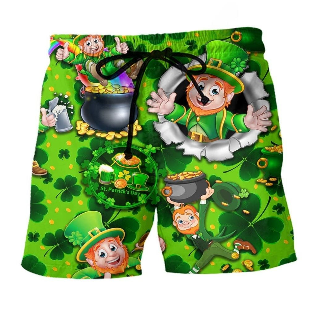 Irish Humor Green Lover Beach Shorts For Poolside Relaxation And Summer Adventures