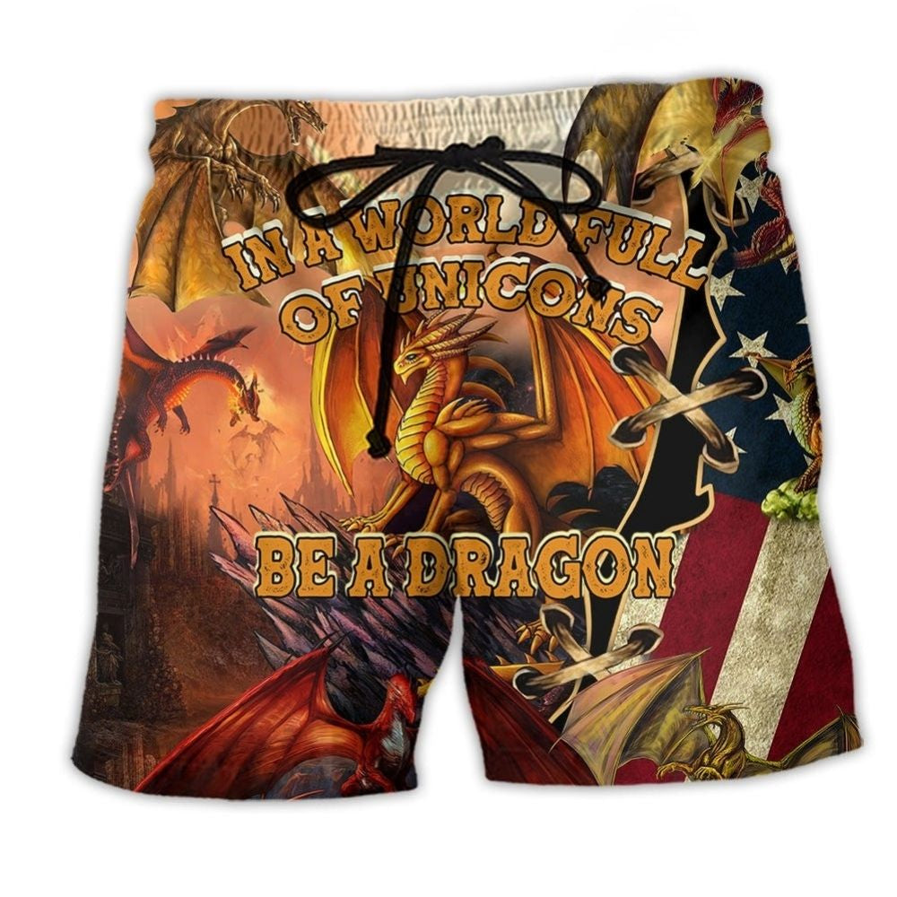 Dragon American Fire Beach Shorts Design Detail For Coastal Escapes And Daily Wear
