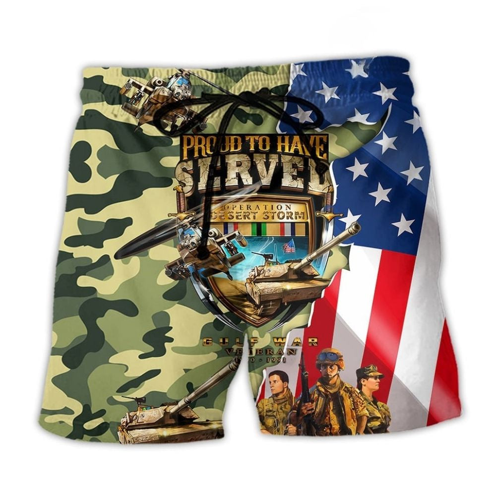 Veteran Peace Tribute Beach Shorts For Tropical Holidays And Comfortable Daily Wear
