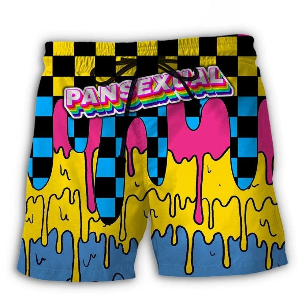 LGBT Pansexual Pride Pop Art Colorful Beach Shorts Print View For Coastal Escapes And Casual Outings