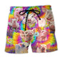 Pig Animals Cute Distracted Piggy Beach Shorts Pattern View For Relaxed Vacation Styling