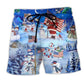 Christmas Humor America Beach Shorts Artwork Detail For Christmas Trips And Gifting