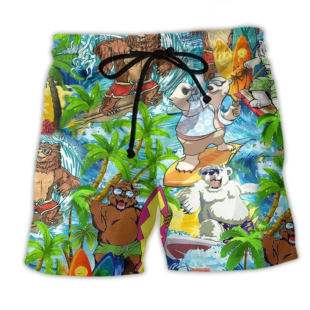 Bear Coconut Beach Shorts For Tropical Holidays And Bright Summer Outfits