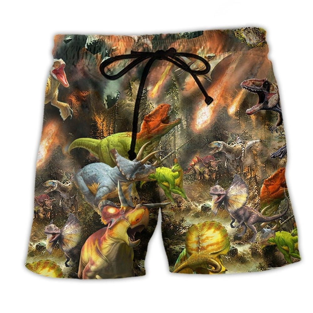 Dinosaur Friends Adventure Beach Shorts For Oceanfront Weekends And Easy Warm Weather Wear