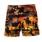 Cowboy American Sunset Beach Shorts Print Detail For Casual Warm Weather Outfits